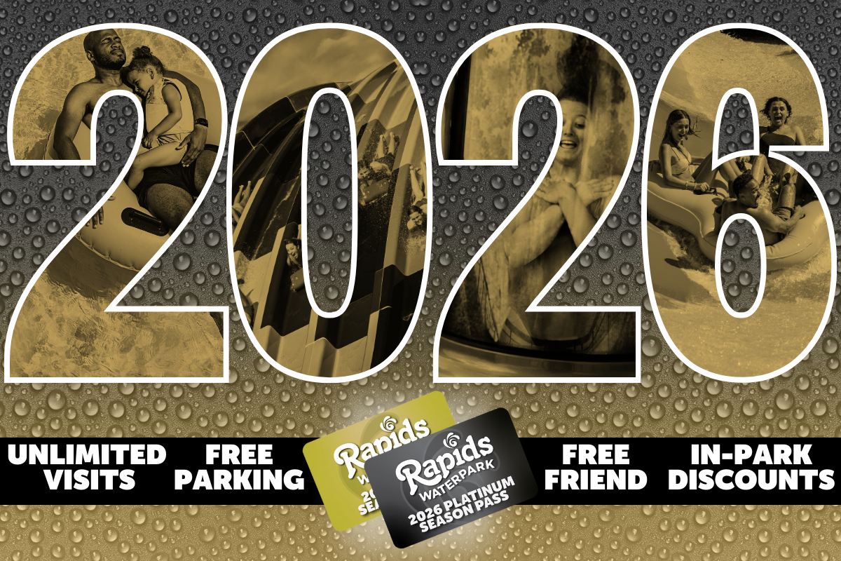 Lets go all season on a yellow background with Unlimited Visits Free Parking and Free Friend Benefits called out on a Gold Season pass card graphic with $99.99 price