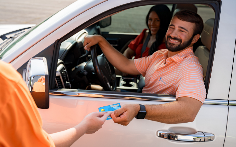 Mom and her kids floating down a raft ride
