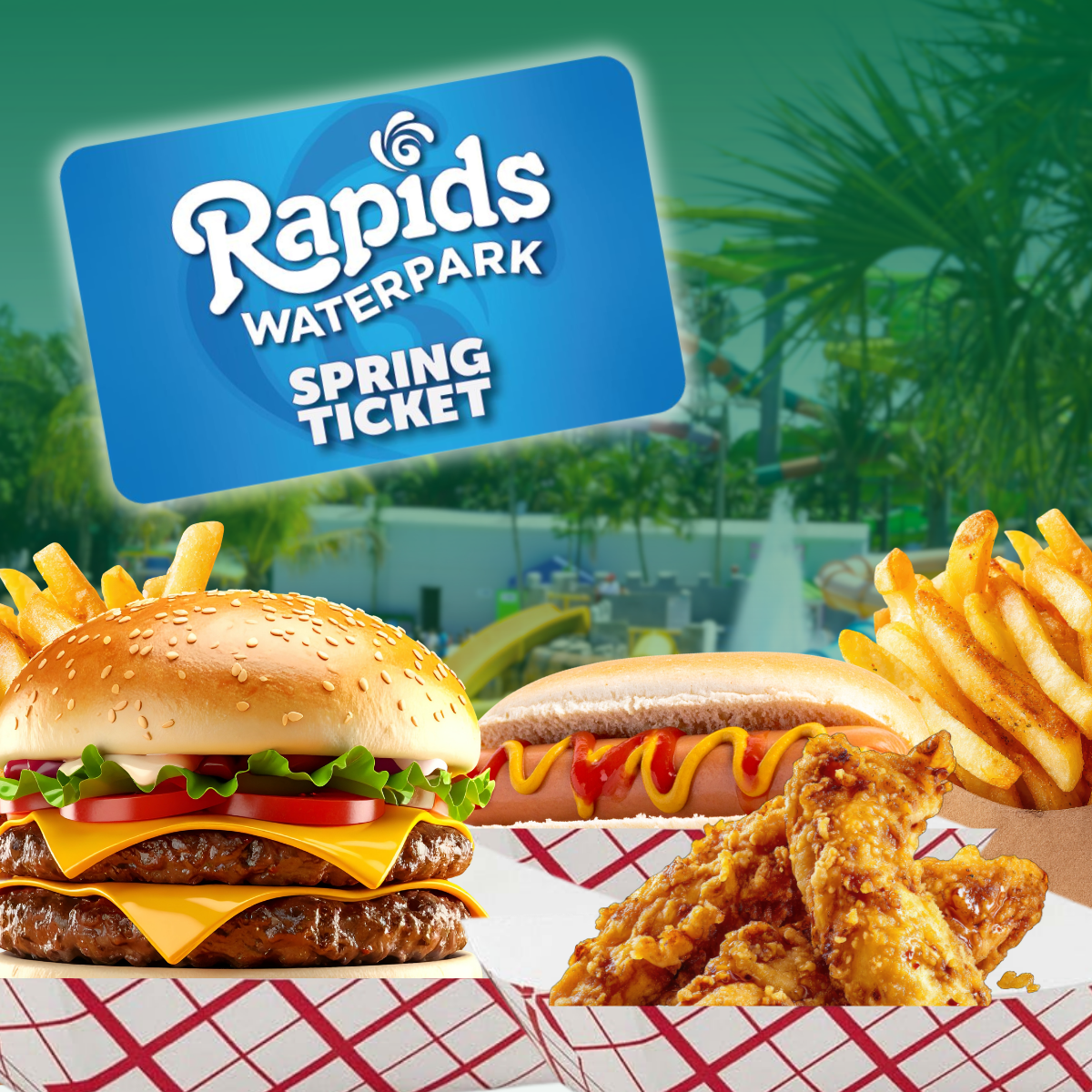 Meal and Spring Ticket, Green Background