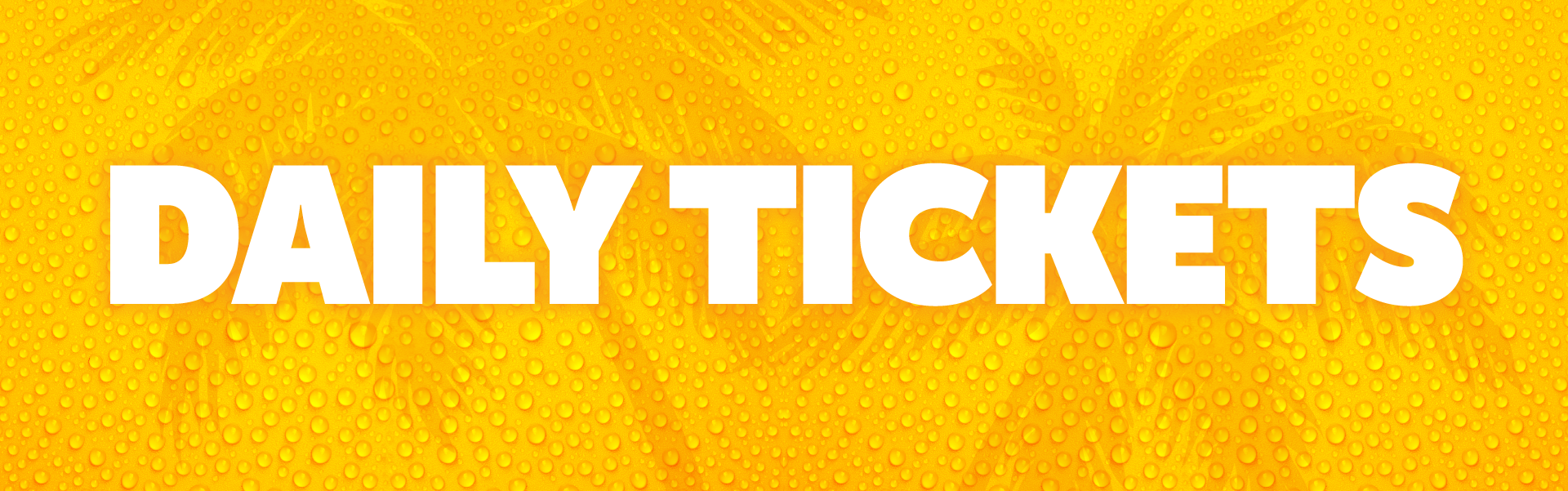 Daily Tickets on yellow background with palm trees