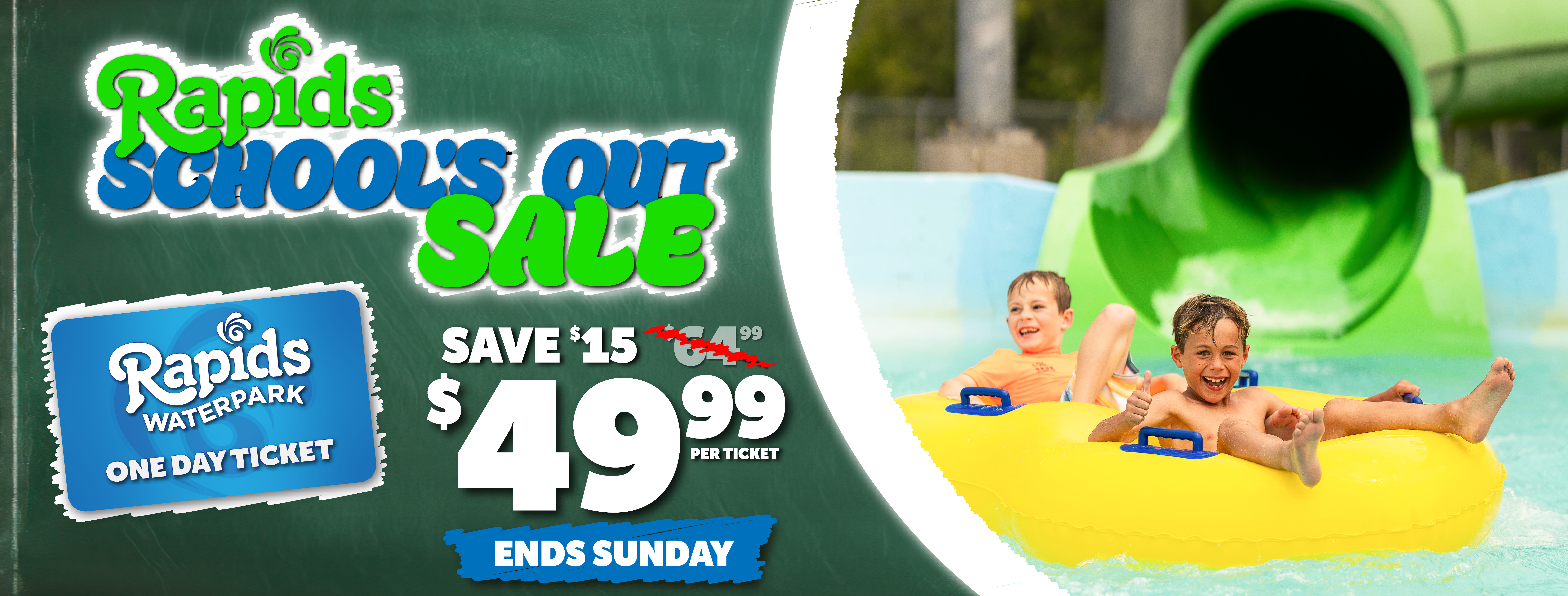 School's Out Sale Banner Week 2 / Green & Blue