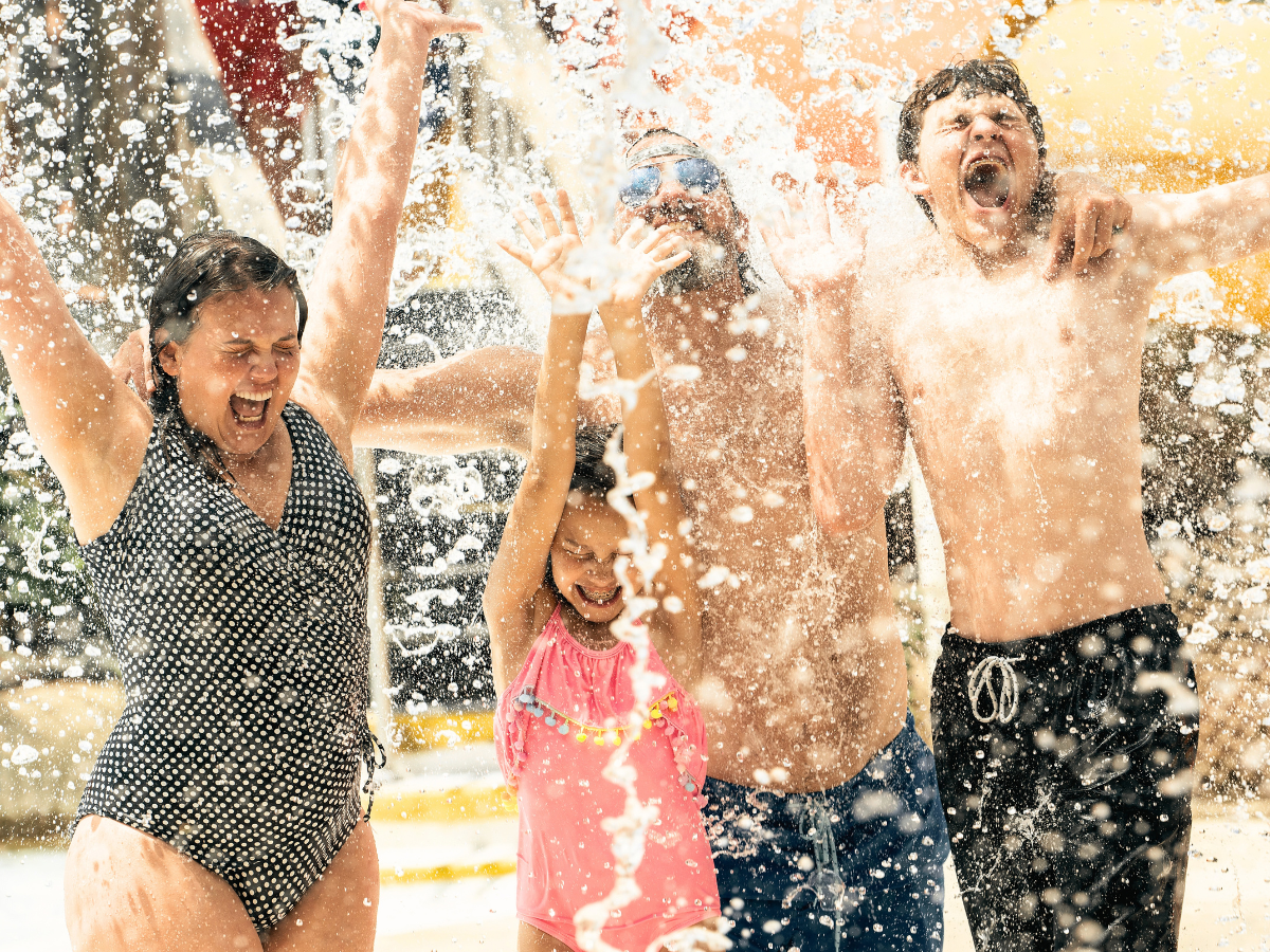 Families enjoying a day at the waterpark